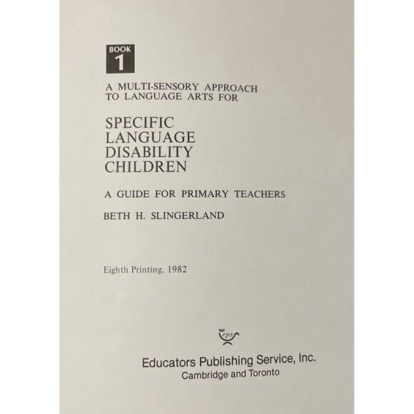 Specific Language Disability Children Book Set 1 & 2 By Beth H. Slingerland - Picture 5 of 6